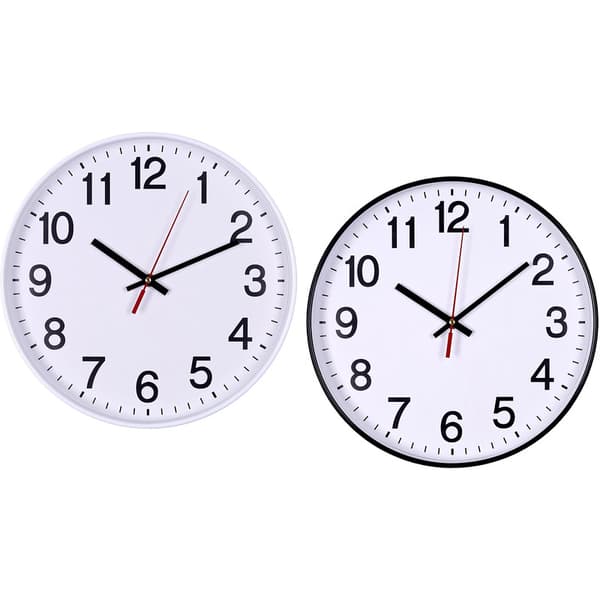 Donau Väggklocka DONAU, plast, 34cm, vit