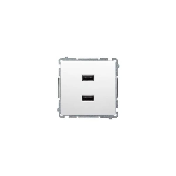 Kontakt-Simon Simon Basic Batterioplader 2 x USB (Modul), 2.1 A, 5V DC, 230V hvid BMC2USB.01/11/B
