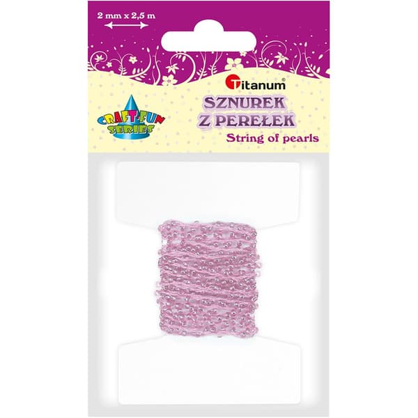 Pärlor på tråd 2,5mmx2m rosa