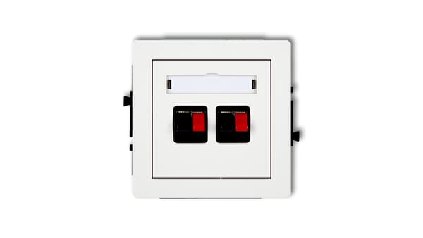 DECO Dobbelt højttalerstikmekanisme, mat hvid 25DGG-2