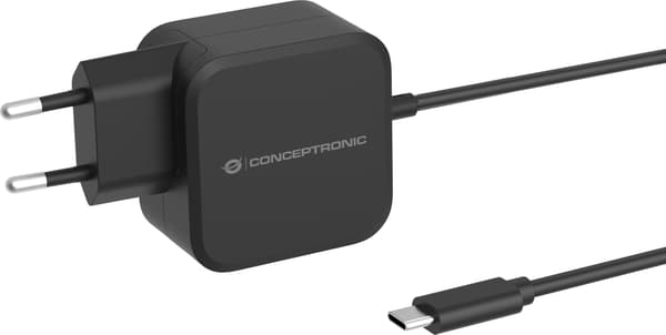 CONCEPTRONIC 1-port 67W oplader, GaN USB-C skrivebords PD sort