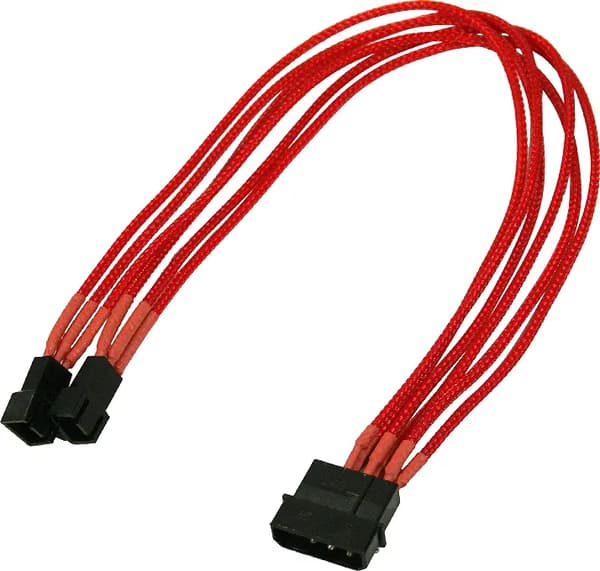 Nanoxia Molex - 3-pin x2, 0.3m, Rød (900300015)