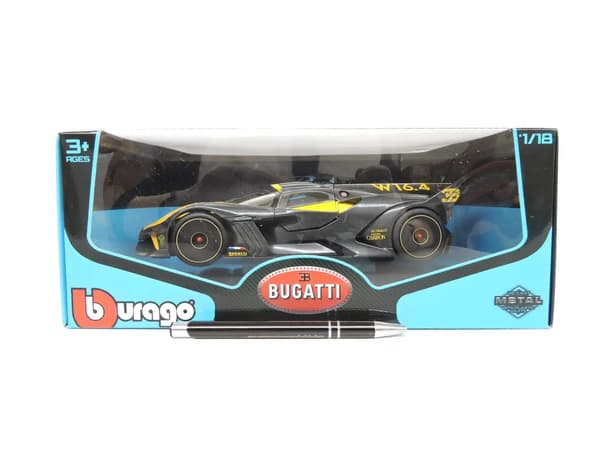 *BBURAGO metall. 1:18 Bugatti bolide metallic, gul