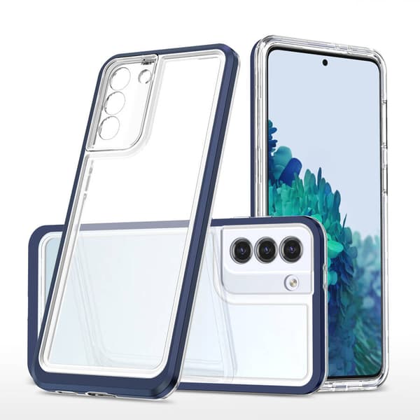 Klare 3i1 etui til Samsung Galaxy S23 silikoneetui med ramme blå