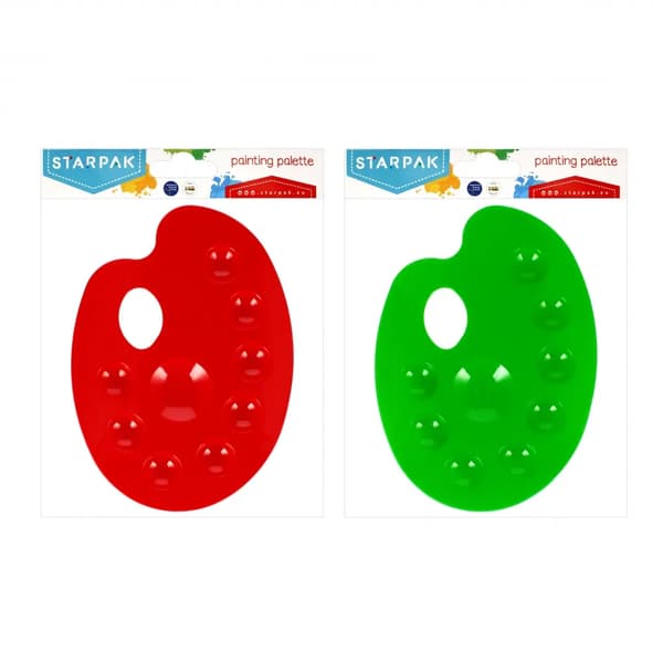 Oval malerpalet med farveblanding