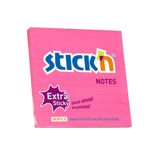 SJÄLVHÄFTANDE ANTECKNINGAR STICK'N 101 X 101 MM, ROSA