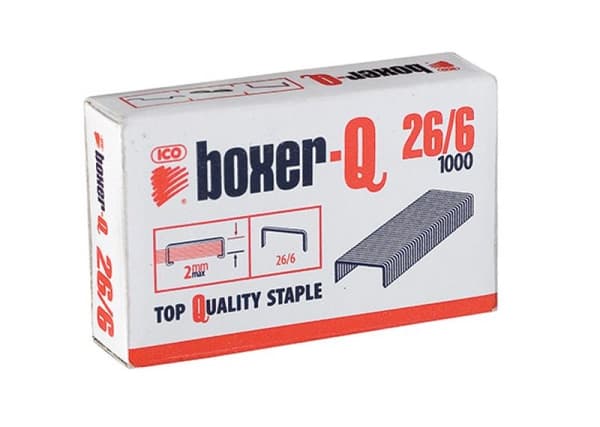 ICO Boxer-niitit 26/6, galvanoidut, 1000 kappaletta (ISAXBQ26/6)