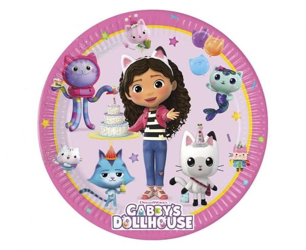 Gabby's Dollhouse papperstallrikar, nästa generation, 23cm 8st