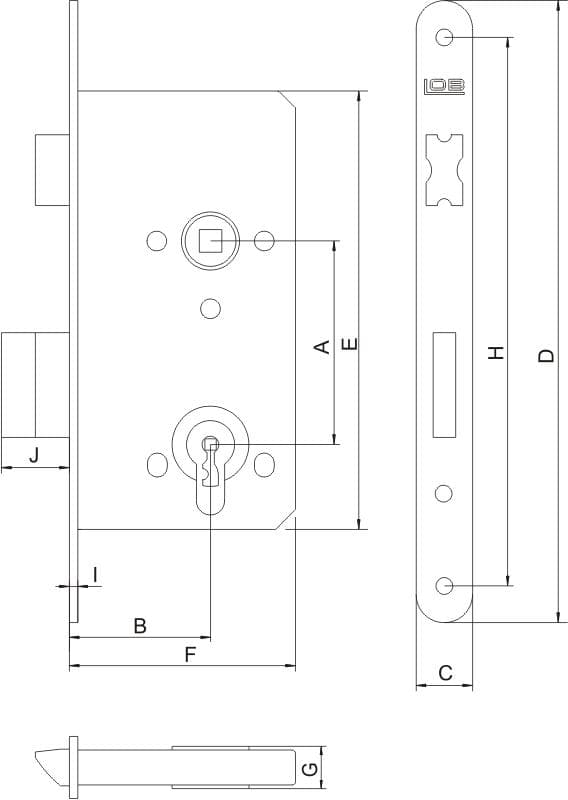 INDMURET LÅS 72/55 MM TIL INDSATS