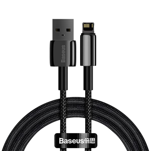 Baseus Lightning Tungsten-seriekabel 2.4A, 1m Sort (CALWJ-01)