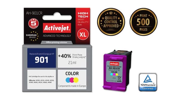 ACTIVEJET HP CC656AE FARVEBLÆK 21ml (NR. 901) AH-901CR