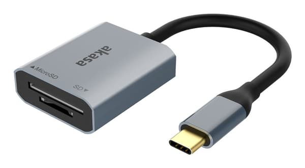 Akasa Reader USB-C SD/microSD -kortinlukija - (AK-CR-10BK)