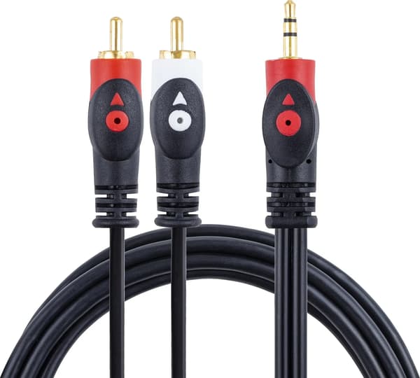 Kabel Libox Jack 3.5mm - RCA (Cinch) x2 3m sort (LB0023)