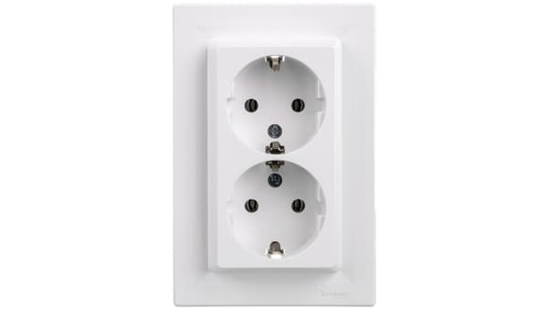 Schneider Electric Installationsstikkontakt Asfora dobbelt schuko hvid (EPH9901121)