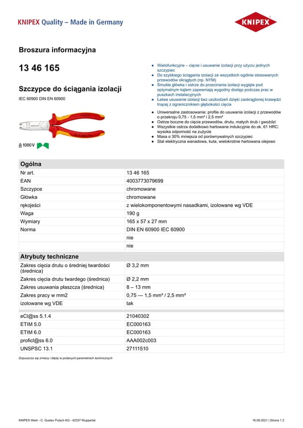 KNIPEX Kuorintapihdit