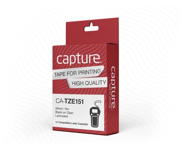 Tape Black on Clear 24mm