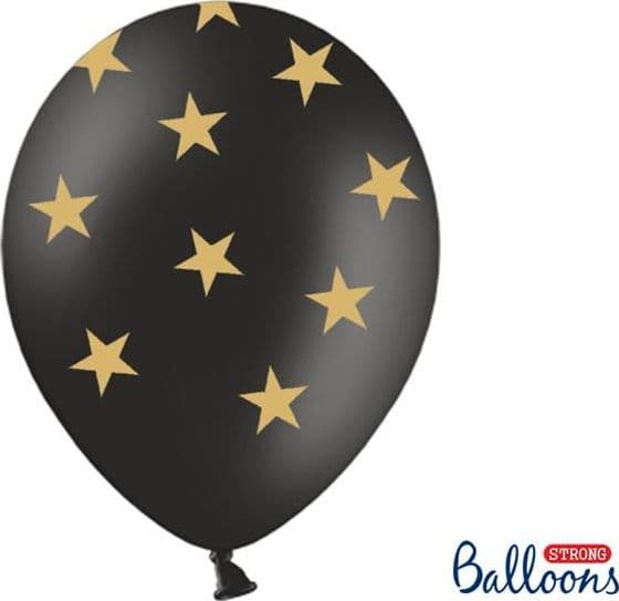 Party Deco Balloner Stjerner, sort, 30 cm, 6 stk universal