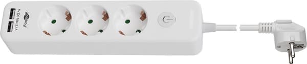 Jatkojohto Goobay 3xAC 230V + 2xUSB 5V/2.1A