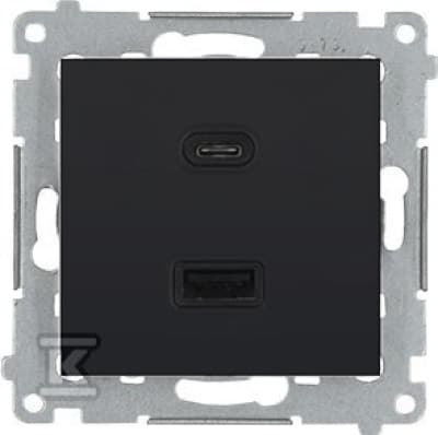 Simon 54 USB-oplader C+A (modul), 30 W, 230V sort DEC2CAQ.01/49