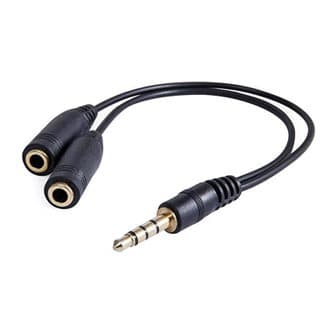 Kaapeli Jack 3,5mm - Jack 3,5mm x2 0,2m musta