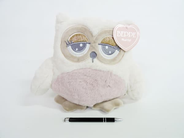 *PLUSZ pöllö, ABBY, kerma-pinkki, 23 cm