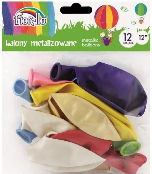 Ballonger Metall 12\" mix 12 stycken FIORELLO