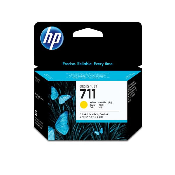 HP blækpatron 711 - 3-pak - Farvebaseret gul
