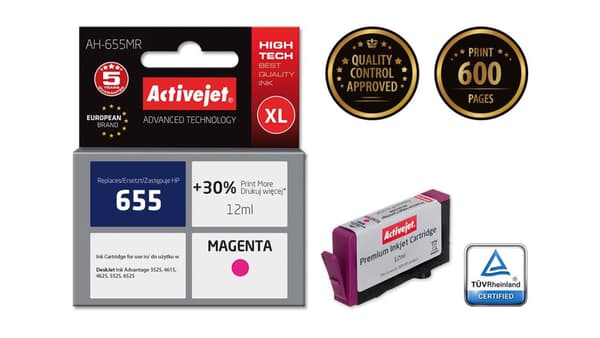 ACTIVEJET MUSTEKASARJA HP CZ111AE MAGENTA (NO 655) 12ml AH-655MR