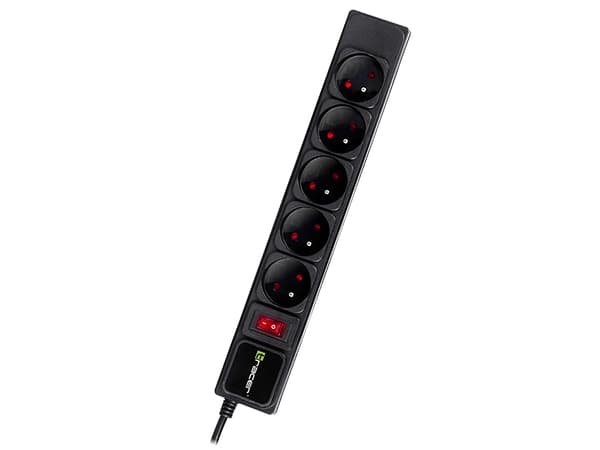 TRACER PowerGear strømskinne 5 m Sort (5 stikdåser)