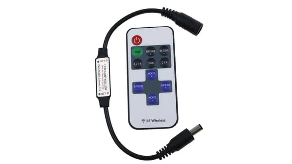 RF radiodæmper mini sort 11-tast 6A 72W 12VDC stik