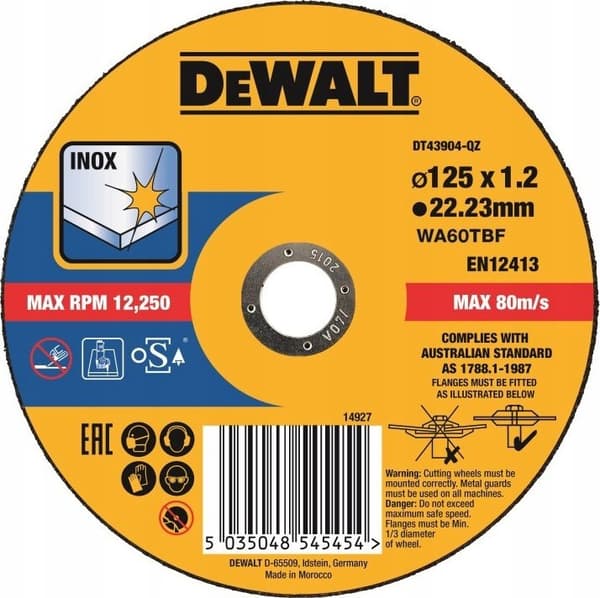 DEWALT SKIVA METALL 125x1,2mm INOX