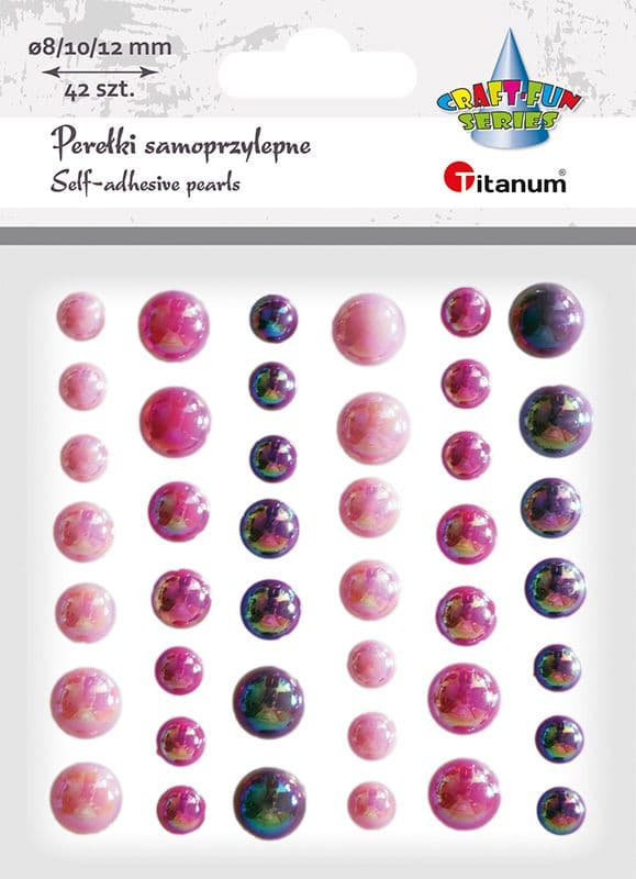 Självhäftande pärlor rosa 42st