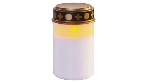 Gravlykta LED, vit, 2x C, skymningssensor, IP44, timer DCCV21
