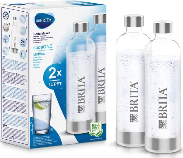 Brita sodaOne PET Pack 2 pulloa 2 vesipulloa