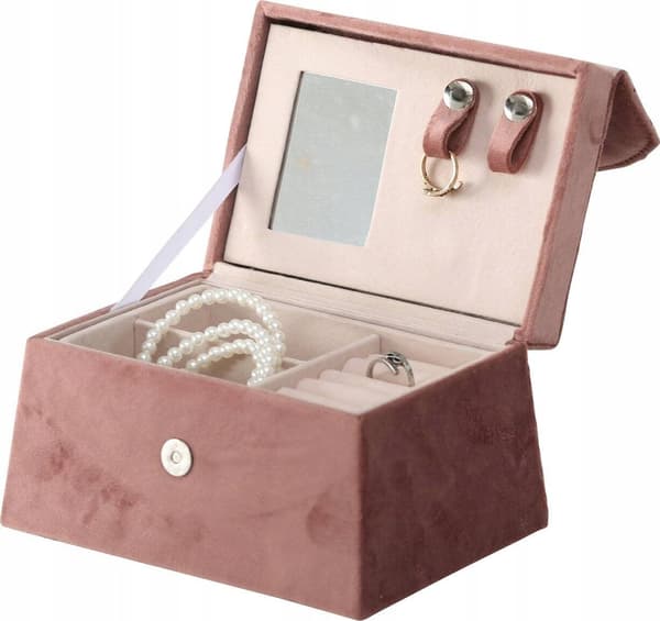 Boltze Smykkeskrin med spejl CLEA, pink