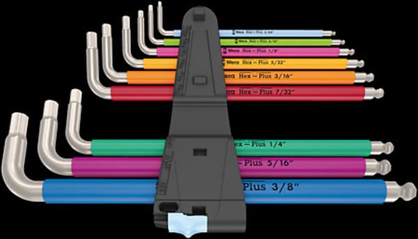Wera 3950/9 Hex-Plus Monivärinen Imperial Ruostumaton 1