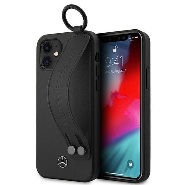 Mercedes Strap Line Cover til iPhone 12 mini - Sort