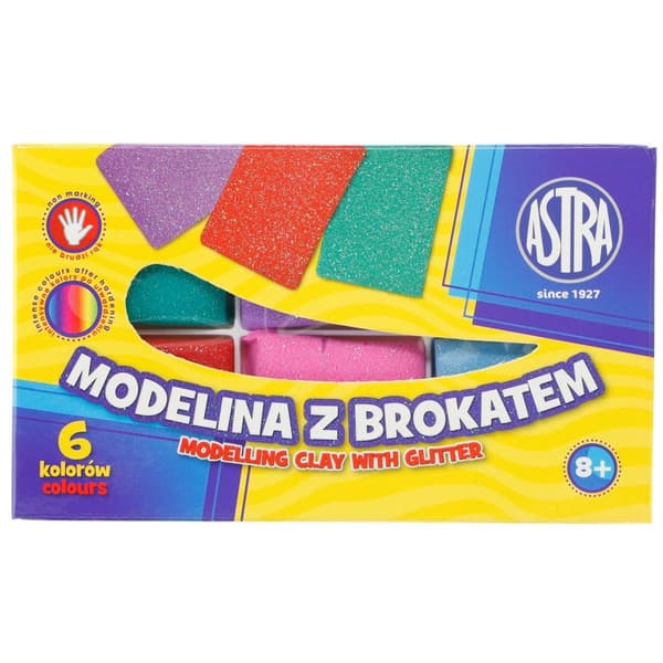 Astra Modelina med glitter 6 färger (136811)