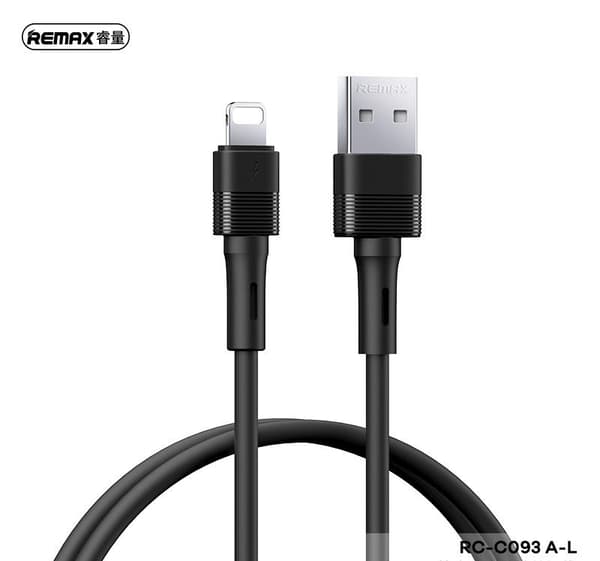 REMAX LEYA SERIES RC-C093 2.4A USB/LIGHTNING KABEL 1M SORT