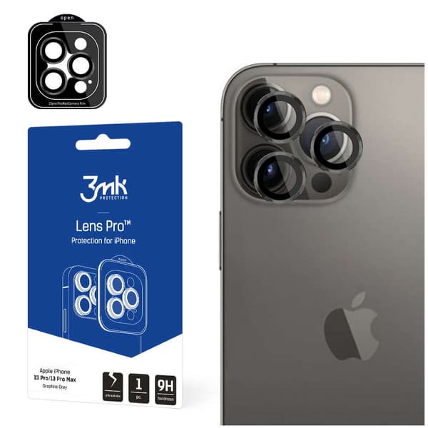 Kameraglas til iPhone 13 Pro Max / 13 Pro 9H til 3mk Lens Protection Pro Series Lens – Grå
