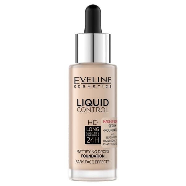 Eveline Liquid Control HD Face Subclade med Dropper No. 002 Soft Porcelain 32ml