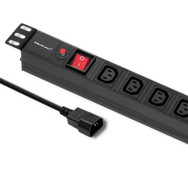 Qoltec grenuttag för RACK 19\" 1U 10A PDU 8xIEC C13 2m