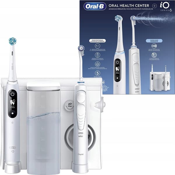 Oral-B iO6 & OxyJet Voksen Roterende, pulserende tandbørste Hvid