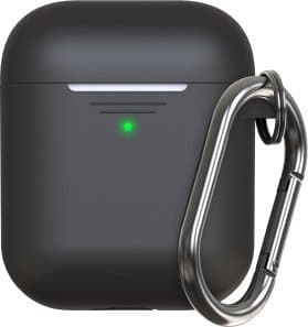 KeyBudz Elevate Nyckelring - skyddande silikonfodral för AirPods 1/2 (svart)