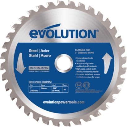 Evolution TCT sav til skæring af stål 180mm 36z (EVO-180-36-S)