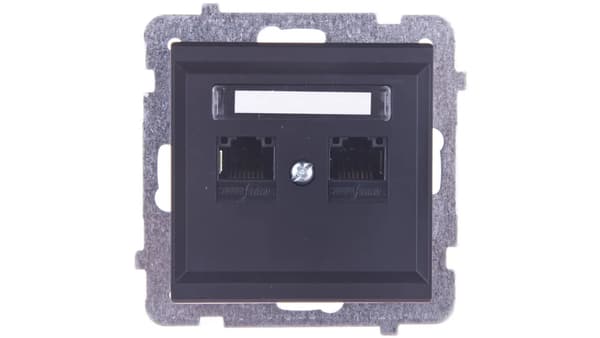 Ospel Computerstikdåse Sonata dobbelt 2xRJ45 kat.5e sort metallic (GPK-2R/K/M/33)