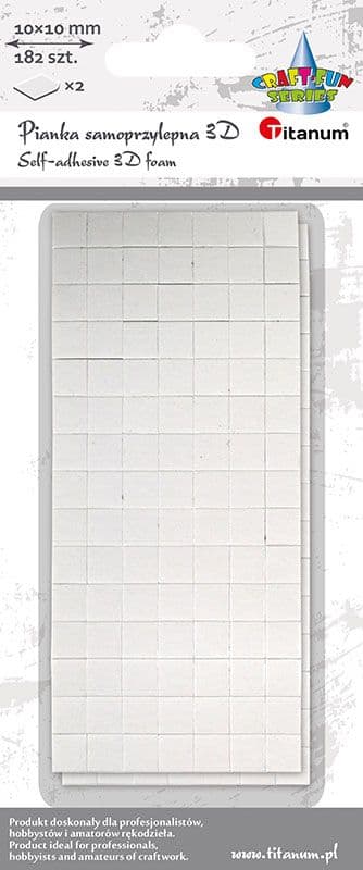 Itsekiinnittyvä vaahto 3D 10x10mm valkoinen 2kpl