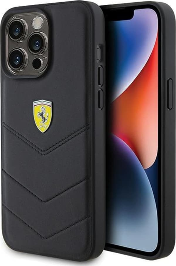 Ferrari FEHCP15XRDUK iPhone 15 Pro Max 6.7\" sort/sort hardcase Quilted Metal Logo