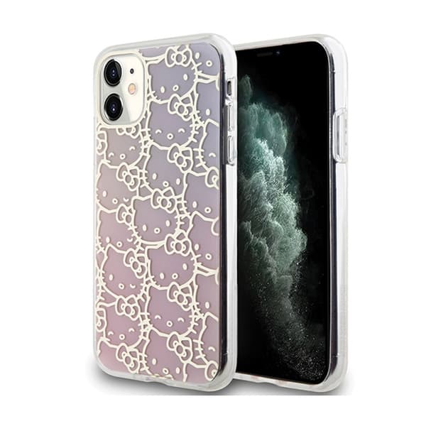 HELLO KITTY HKHCN61HCHPEP IPHONE 11 / XR 6.1 \"PINK / PINK KOVAKOTELO IML GRADIENT ELECTROP CROWDED KITTY HEAD