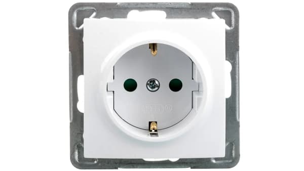 IMPRESJA Schuko enkeltstikdåse med hvide skærme GP-1YSP/m/00